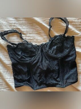 Mika Mae Black Lace Longline Bustier - 36C